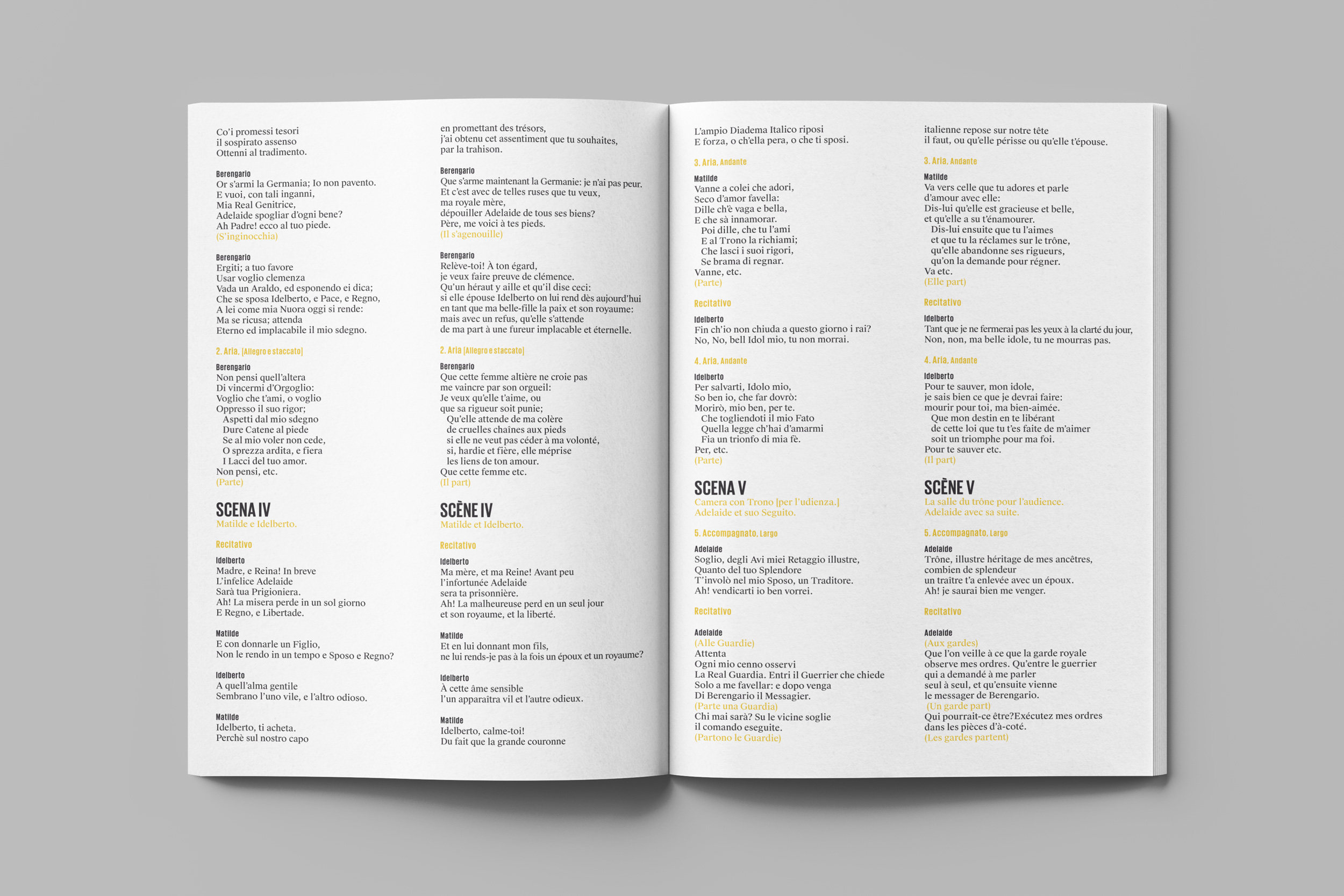 Pages de l’intérieur du programme de l’opéra.