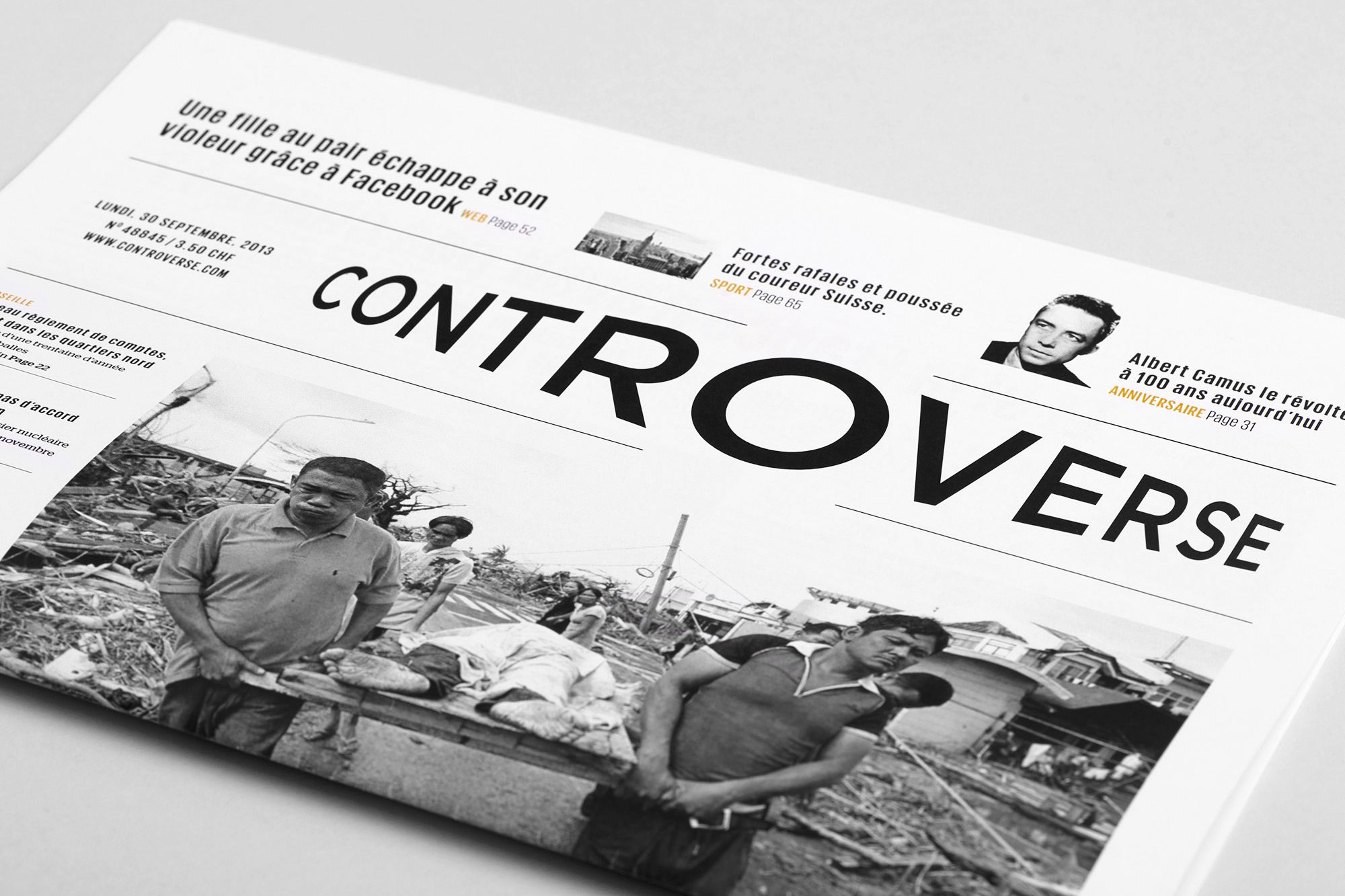Logotype et mise en pages du quotidien Controverse