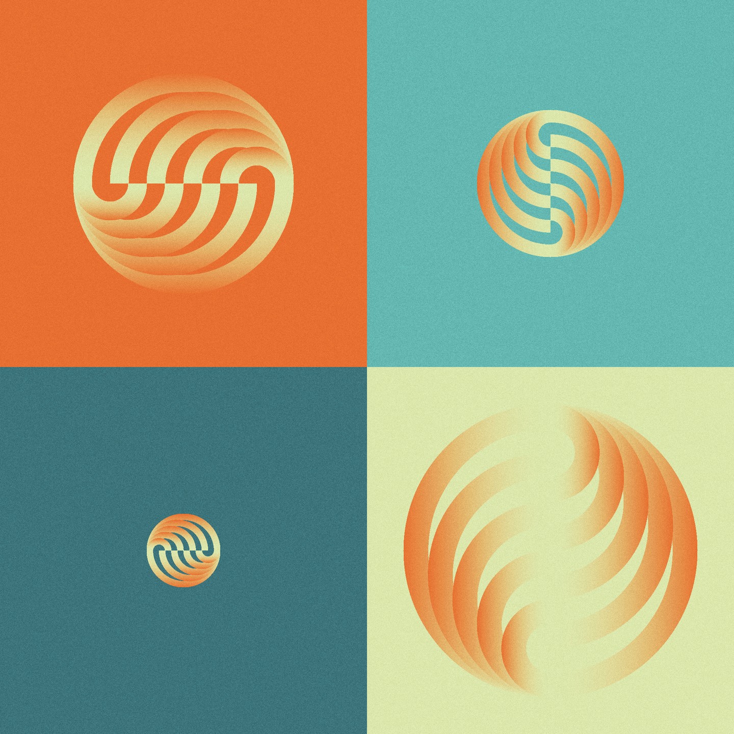 Composistion graphique avec des dégradés de formes